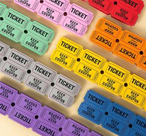 ชุดตั๋ว100มีสีสันต่อเนื่องจำนวนจับ<span class=keywords><strong>ฉลาก</strong></span>วัสดุกระดาษสไตล์ดนตรีสำหรับงานเลี้ยงงานรื่นเริงการแข่งขันกีฬากระเช้า<span class=keywords><strong>ของขวัญ</strong></span> - Product Image 1
