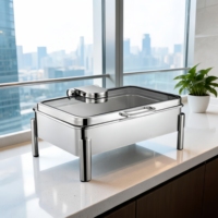 9L Kapazität Chafing Dish Set aus 304 Edelstahl, alkoholbetrieben, 85-100°C Speisenwärmer für Buffet, Catering, professionelle Gastronomie