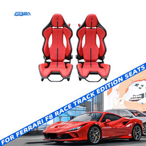 Appuie-tête en fibre de carbone avec broderie cheval au galop, sièges de course haute résistance pour Ferrari F8 - Product Image 1
