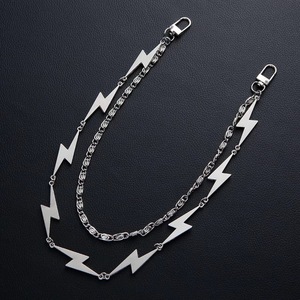Cadena de cintura Yueli Lightning Bolt, cinturón de cadena de metal de aleación estilo punk, cadena corporal de moda para discoteca, cadena de cuerpo con múltiples bucles de aleación de zinc estilo Ins - Product Image 1