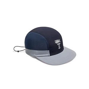 [Polyester recyclé] Chapeau de camp à 5 panneaux Casquettes de baseball de camping en plein air à cinq panneaux Chapeaux ajustés de soleil de pêche légers pour hommes