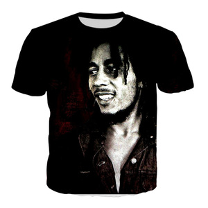 Hot Cộng Với Kích Thước <span class=keywords><strong>Hip</strong></span> <span class=keywords><strong>Hop</strong></span> Áo Sơ Mi Cho Bob Mar Ley 3D In T-Shirts Người Đàn Ông Phụ Nữ Pop Vui Âm Nhạc Rock Bob Mar Ley Plussize Áo Sơ Mi - Product Image 1