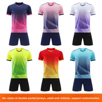 Tenue de football et de gymnastique unisexe pour adulte – Ensemble maillot à manches courtes en polyester pour compétition et entraînement