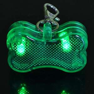 Güvenlik gece ışık kolye LED yanıp sönen etiket moda güvenlik yanıp sönen LED evcil hayvan askı ışığı kemik şekli köpek adı kimlik etiketi - Product Image 2