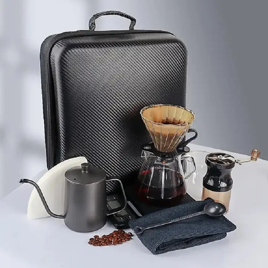 Factory Custom Gift Travel Drip Coffee Maker Cup Set Bag Tool Packaging Case For Coffee Tea Pot Coffee Maker Tea Set Bag Kit