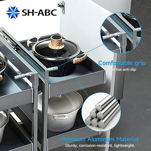 Cesta Extraíble de Aluminio SH-ABC para <span class=keywords><strong>Esquina</strong></span>, Organizador Deslizante para Debajo del Fregadero de <span class=keywords><strong>Cocina</strong></span>, Cajón de Acero al Carbono para Muebles - Product Image 3