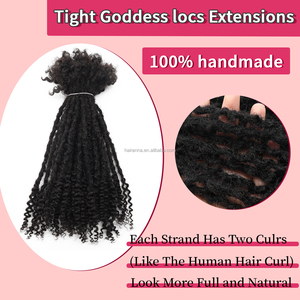 Nuovo prodotto all'ingrosso estremità ricci stretta dea Locs Afro crespo capelli umani all'uncinetto Dreadlocks - Product Image 3