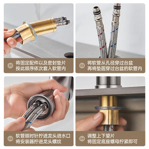 Robinet de lavabo monotrou gris bronze en acier inoxydable avec cartouche en laiton, à poser sur le comptoir, pour hôtels et salles de bain résidentielles - Product Image 5