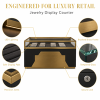 Vitrine de présentation de bijoux en verre sur mesure avec éclairage LED pour les magasins de bijoux en gros