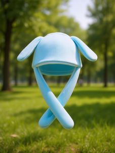 Cappello in peluche blu per neonati, caldo per l'inverno, casual, protezione solare, berretto in pelliccia sintetica con orecchie - Product Image 2