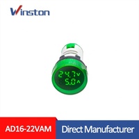 AD16-22VAM 22Mm AC 50V - 500V 0 - 100A Lampu Led Digital Tegangan Current Meter Pengukur Tegangan Volt Pengukur Amper Indikator