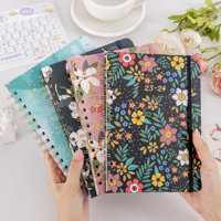 Vente en gros d'échantillon gratuit personnalisé Agenda à couverture rigide 2024 2025 Agenda hebdomadaire mensuel à spirale Journal Planner Notebook
