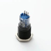 Interrupteur à bouton-poussoir métallique 16 mm 1NO1NC (PM162H-11/S) en acier inoxydable, aluminium noir, laiton nickelé CE/ROHS pour IP40