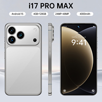 Último Modelo I17 Pro Max, Mini Teléfono Inteligente Android de 5.0 Pulgadas, 4GB+128GB de Almacenamiento, Cámara de 24MP+48MP, Teléfono Dual SIM