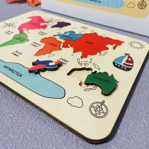 Nuevo Rompecabezas de Madera UV Colorido 2026, Juguete Educativo de Geografía Cognitiva <span class=keywords><strong>para</strong></span> la Primera Infancia, Juguete de los Siete Continentes <span class=keywords><strong>para</strong></span> Niños - Product Image 2