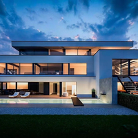 Villa préfabriquée moderne de haute qualité de la marque Jieke, structure en acier léger, modèle pour la vie de famille
