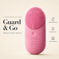 Brosse nettoyante électrique portable en silicone souple pour le visage, avec capuchon anti-poussière et housse de protection, vente en gros, usine OEM