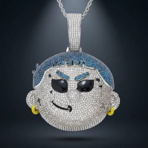Collar con Colgante de Cristal Azul y Plateado en Forma de Cubo de Hielo, Joyería de Diseño Audaz, Regalo - Product Image 2