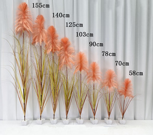 Césped Artificial de <span class=keywords><strong>PVC</strong></span> y PET para Paisajismo Exterior, Flor de Pampa, Flor de Ranúnculo, Resistente a los Rayos UV - Product Image 3