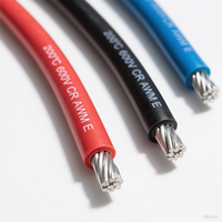 Câble électrique aérien UL3512 600V flexible en cuivre étamé torsadé avec gaine en caoutchouc silicone 6AWG 100m MOQ