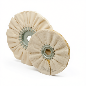 Disques de polissage ventilés Fervi 150 mm, tampons de polissage en coton pour la finition du métal et du bois - Product Image 2