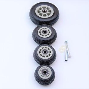 Flat Heavy-Duty Industrial Caster Wheels Rubber Tread Ball Bearing M10×25mm Bolt Hole Type Wear Resistant Gray - Product Image 6