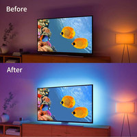 Kit de bande lumineuse LED intelligente synchronisée avec l'écran de télévision RGB 12V APP 65-120 pouces, rétroéclairage LED pour télévision, synchronisation des lumières de symphonie