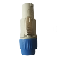 Nouveau connecteur d'alimentation de haute qualité en plastique bleu avec écran LED, prise à 3 pôles, câble spiralé verrouillable, connecteur d'aviation