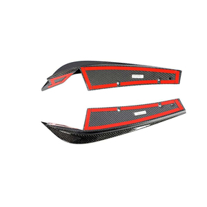 Diffuseur arrière en fibre de carbone pour BMW F97 X3M 2019-2021, lèvre de pare-chocs noir brillant avec accents rouges - Product Image 3
