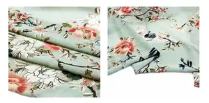 WI-A08 High Quality Soft Fresh Colors Big Flowers Printing 100% Polyester Chiffon Fabric For Clothes