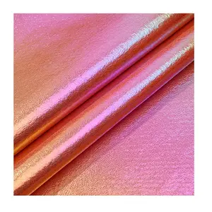 Recycling Litchi Textur 0,5 mm metallische Regenbogenfarbe veganes Rexine künstliches Falsches PU-Synthetiklederstoff für die Taschenherstellung