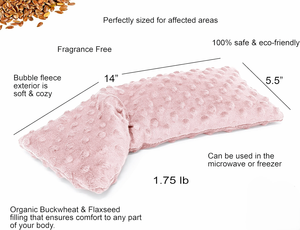 Coussin chauffant micro-ondable en graines de lin pour le cou, enveloppement aromathérapeutique lesté à la lavande, chaleur humide profonde et thérapie par le froid pour la douleur - Product Image 1