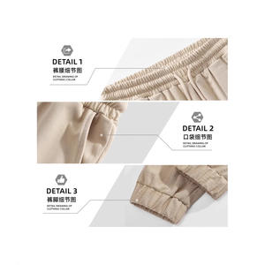 Pantalon de jogging décontracté pour homme en mélange de lin, taille élastique avec cordon de serrage, respirant, pour l'été, avec design patchwork - Product Image 5