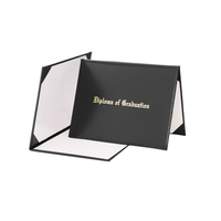 Funda Negra Lisa para Diploma Escolar, Funda para Certificado de Graduación de 8.5*11, Personalizable con Logotipo