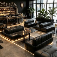 Canapé de bar commercial personnalisable pour whiskyeries, tavernes, restaurants occidentaux et cafés – Ensemble table et chaises à double assise