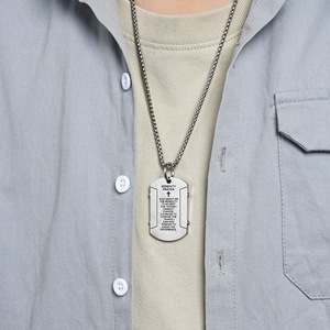 <b>Titanium</b> Steel Military Tag Necklace For Men Serenity Prayer Pendant Stainless Steel <b>Chain</b> Street Style Fashion Accessory - Product Image 2