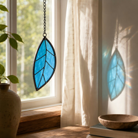 Ensemble de attrape-soleil en vitrail Art Déco multicolore personnalisé, fait main, ornement mural en verre à suspendre pour chambre et décoration intérieure