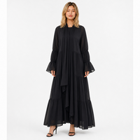 Robe longue fluide à volants style bohème pour femme, col en V, manches longues cloche, coupe ample, avec châle assorti, tenue décontractée pour les vacances