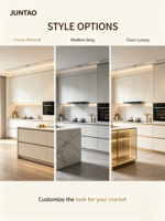 Lemari Dapur & Pintu Lemari Kayu Solid Oak Modern Buatan Khusus Kustomisasi Seluruh Rumah Lemari Dasar
