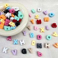 Perles Alphabet Colorées à Grand Trou pour Bricolage, Bracelets Faits Main, Accessoires de Bijoux, Perles Libres