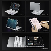 IFacemall Étui Clavier Sans Fil Portable Magnétique Bluetooth pour iPad Pro 12,9 Pouces (3e/4e/5e/6e Génération) et iPad Air 13 Pouces