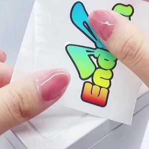 Custom Transparent PVC Metal UV Transfer <b>Sticker</b> Hot Silver Bronzing <b>Logo</b> Label for Packaging Labels - Product Image 6