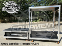 Carrito de Transporte Plegable de Aluminio con Ruedas para Altavoces Line Array, Ajustable en Altura