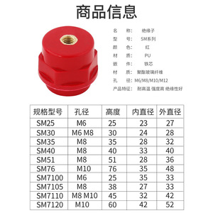 Colonne isolante Cnatom Sm M10 52 mm à âme en cuivre rouge pour appareillage basse tension - Product Image 3
