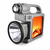 Lanterne de camping à flamme simulée W5160A, projecteur solaire LED, charge rapide Type-C, sortie USB rechargeable, 1700 lumens, 6000 mAh