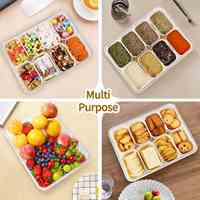 Couvercle de récipient de boîte à snackle avec plateau de service divisé portable à 8 compartiments avec couvercle pour bonbons légumes biscuits noix boîte à nourriture