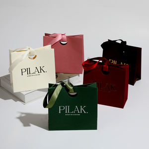 Portable Eco-Friendly Jewelry <b>Paper</b> <b>Bags</b> Custom Logo Foil Stamping Reusable Branded Gift Packaging Wedding Favor Party Favor - Product Image 2