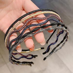 نسيج بلينغ بريق عصائب للنساء بنات مخصص إكسسوارات الشعر يتوهم خمر رباط شعر رقيقة بالجملة - Product Image 3