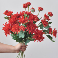 Bunga Dahlia Sutra Modern 3 Tangkai Berkualitas Tinggi Xiyue, Warna Putih Mekar Penuh 65cm, untuk Dekorasi Rumah, Komersial, dan DIY Floral