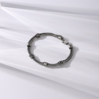 Bracelet personnalisable en platine PT950, motif marécage électrique noir, style antique or/argent/laiton